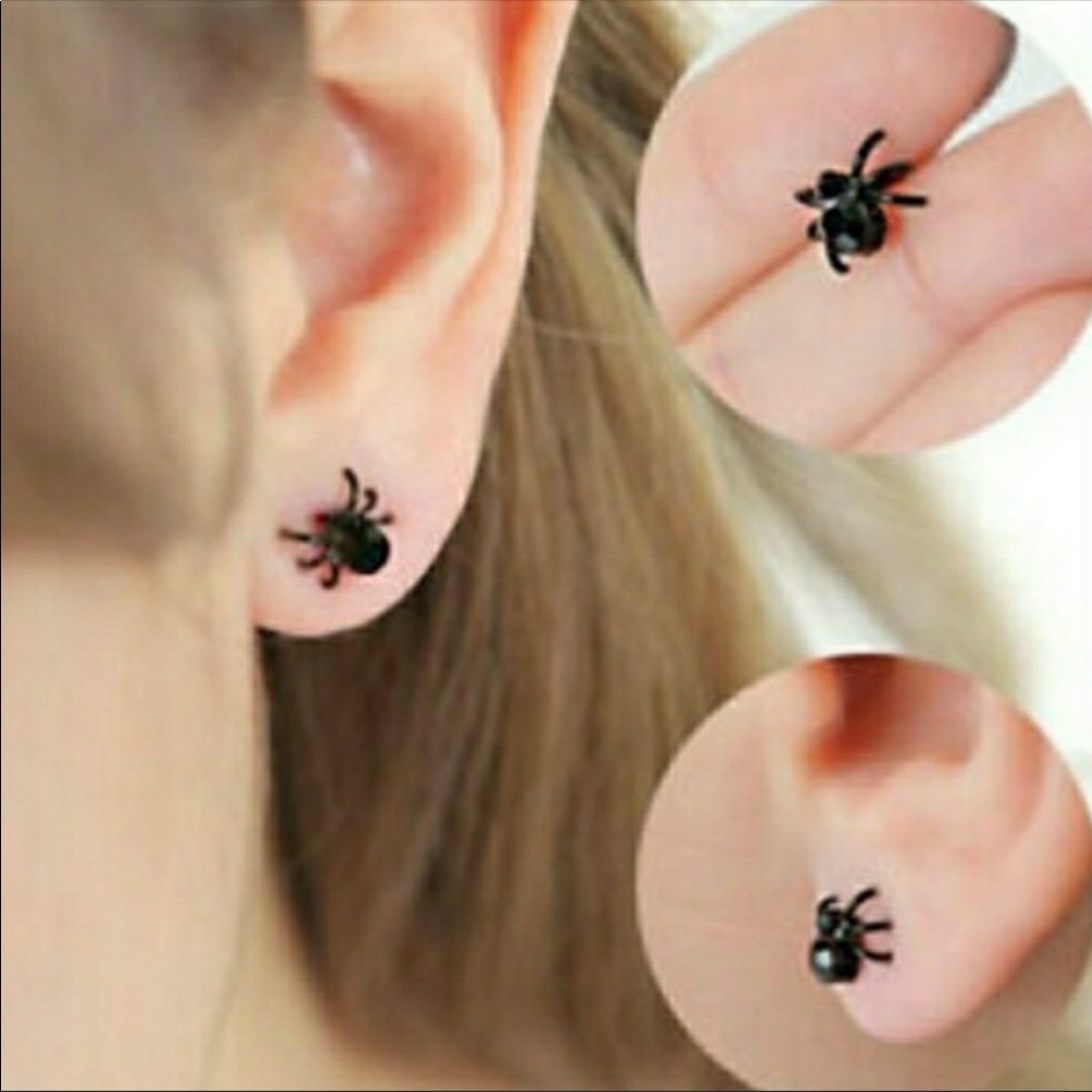 🕷 Spider Earrings - black